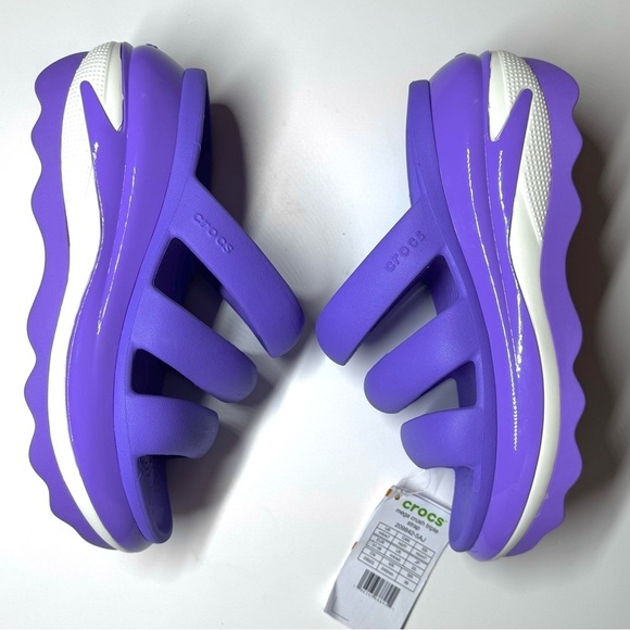 Crocs Unisex Sandals Mega Crush Triple Strap Sandal Purple / White Size- 7 - Picture 8 of 10